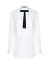 DOLCE & GABBANA VELVET PUSSY BOW COTTON SHIRT,11180854