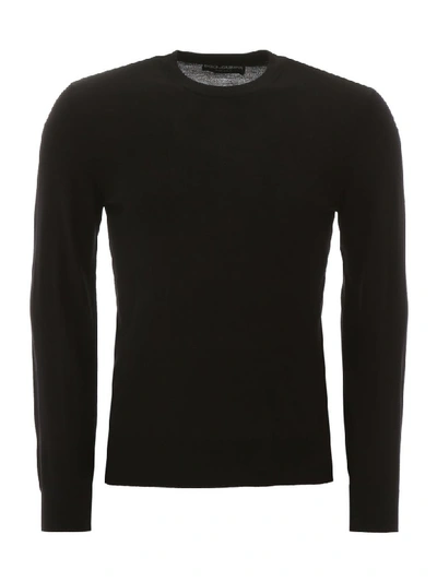 Dolce & Gabbana Shaved Wool Pullover In Black