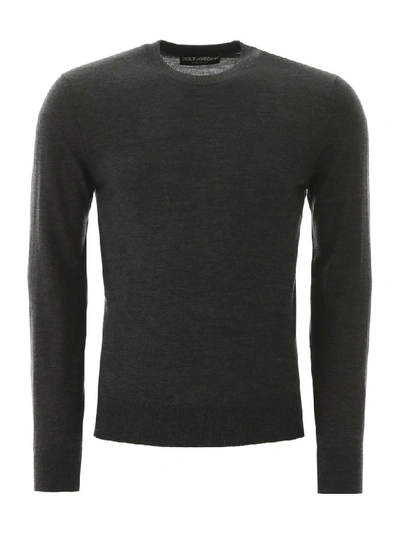 Dolce & Gabbana Shaved Wool Pullover In Grey