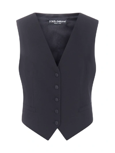 Dolce & Gabbana 4 Bottons Waistcoat In Nero