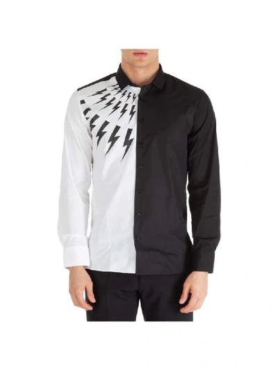 neil barrett dress shirt Neil Barrett White Dress Shirt w\ Corduroy Triangle Insert sz 41