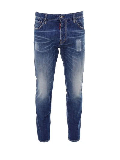 Dsquared2 Straight Leg Boot Cut Jean Jeans In Blue