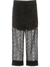 SELF-PORTRAIT SEQUIN LACE TROUSERS,RS20 129 BLACK