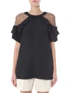 RED VALENTINO BLOUSE WITH ROUCHES,11180496