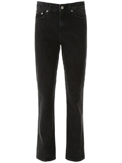 Ganni Straight Leg Jeans In Black