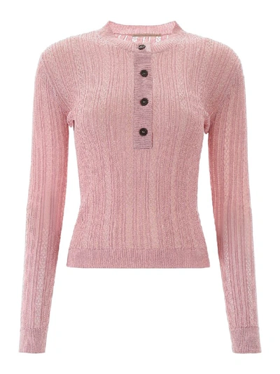 Marco De Vincenzo Semi Sheer Knit Top In Pink
