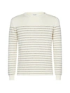 SAINT LAURENT STRIPED COTTON AND WOOL SWEATER,11180392