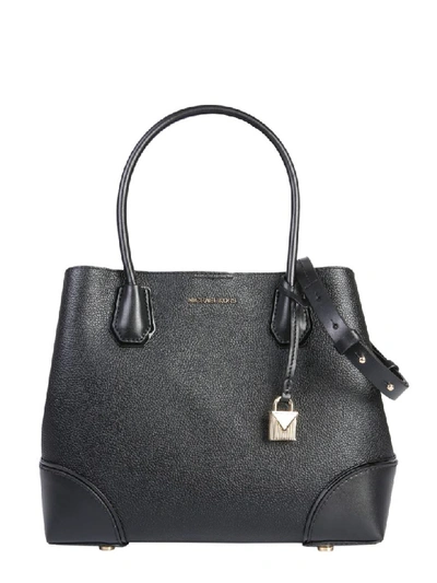 Michael Michael Kors Mercer Gallery Leather Handbag In Black