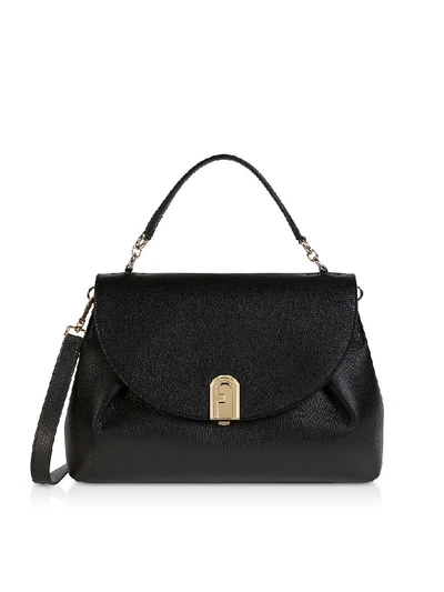 Furla Women's Medium Sleek Leather Top Handle Bag In Black