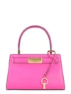 Tory Burch Lee Radziwill Petite Leather Bag In Fuchsia