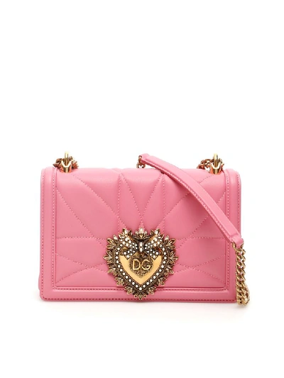 Dolce & Gabbana Detovion Quilted Leather Bag In Pink