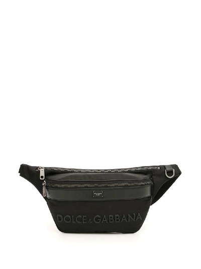 Dolce & Gabbana Logo Nylon Beltbag In Black