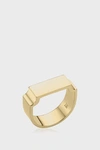 Monica Vinader Signature Recycled 18ct Yellow Gold-plated Vermeil Sterling-silver Ring In Metallic