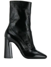 Saint Laurent Square Toe 100mm Ankle Boot In Black