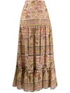 CHUFY PLEATED PATTERNED MAXI SKIRT