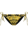 Versace Acanthus-print Low-rise Bikini Briefs In Black
