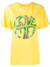 Alberta Ferretti Sequinned Print T-shirt In Yellow