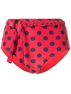 Duskii Cerise High-rise Bikini Bottoms In Red