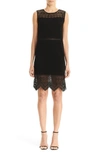 CAROLINA HERRERA GUIPURE LACE INSET SHIFT DRESS,R2012N510GGV