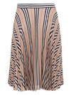 BURBERRY BURBERRY ICON STRIPE PLEATED MIDI SKIRT