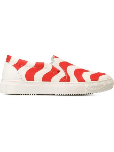 Au Jour Le Jour Slip-on-sneakers Mit Print In Red White