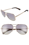 MICHAEL KORS COLLECTION 59MM POLARIZED AVIATOR SUNGLASSES - ROSE GOLD/ PURPLE GRADIENT,MK500459-ZP