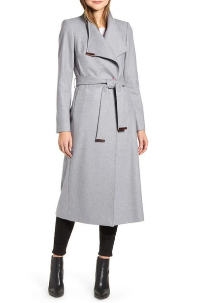 Ted Baker Gwynith Wool Blend Wrap Coat In Grey