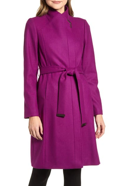Ted Baker Ellgenc Belted Wrap Coat In Dp-purple