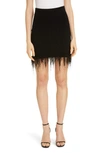 BALMAIN FRINGE HEM RIB SWEATER MINISKIRT,TF14029K030