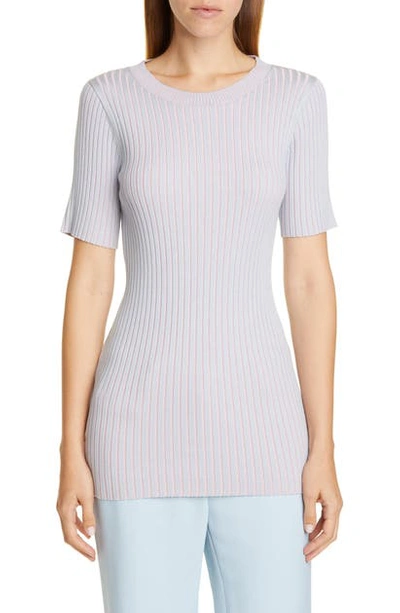 Sies Marjan Rib Silk Sweater In Cloud Blue/ Rosebud