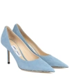 JIMMY CHOO LOVE 85 SUEDE PUMPS,P00433406