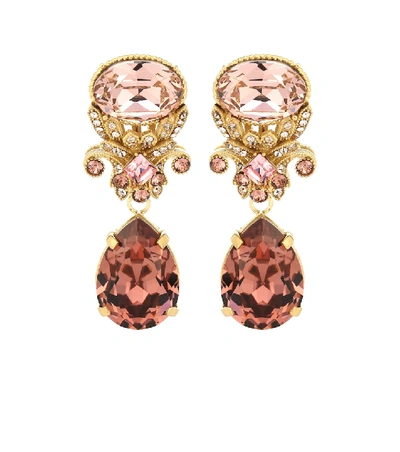 Dolce & Gabbana Crystal-embellished Earrings In Pink