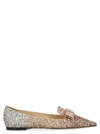 JIMMY CHOO JIMMY CHOO GALA GLITTERED BALLERINA FLAT SHOES