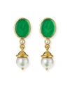 ELIZABETH LOCKE 19K CRANE VENETIAN GLASS INTAGLIO PEARL-DROP EARRINGS,PROD227090210