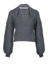 ALEXANDER WANG RUBBED PULLOVER WITH DRAPED DETAILS,1KC1201167