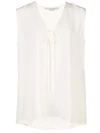 STELLA MCCARTNEY SILK CREPE SLEEVELESS BLOUSE,578710 SY206