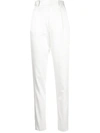 SAINT LAURENT WHITE HIGH-WAISTED TROUSERS,593092 Y855V