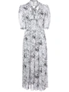 ADAM LIPPES BLACK AND WHITE FLORAL PRINT DRESS,R20710PB