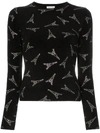 BALENCIAGA EMBELLISHED EIFFEL TOWER PRINT SWEATER,570842 T5120