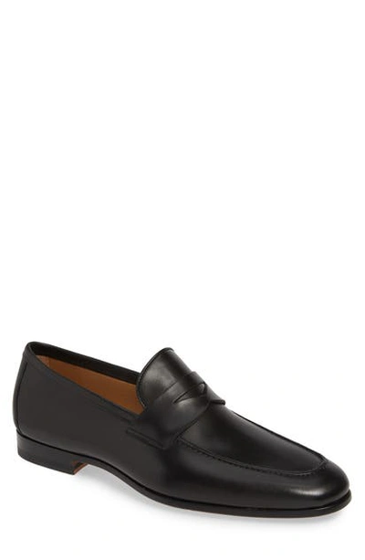 Magnanni Roberto Leather Penny Loafers In Black