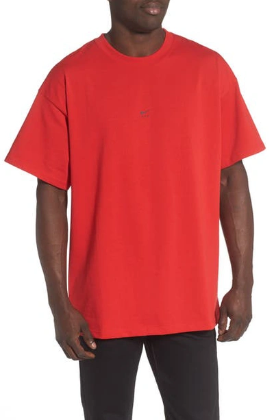 Nike X Mmw Nrg Oversize T-shirt In University Red/ Black