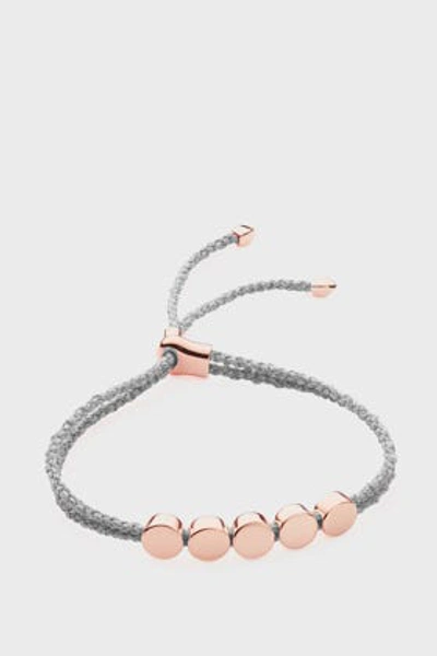 Monica Vinader 18k Rose Gold Vermeil And Silver Linear Bead Friendship Bracelet In Rose Gold/ Silver Metallic