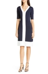 ST JOHN COLORBLOCK MILANO KNIT SHEATH DRESS,K11Y0G2