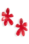 Lele Sadoughi Paper Lily Stud Earrings In Candy Apple Red