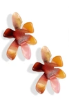 Lele Sadoughi Paper Lily Stud Earrings In Apricot Tort