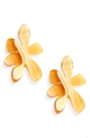 Lele Sadoughi Paper Lily Stud Earrings In Honey Comb