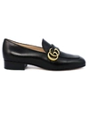 Gucci Leather Loafer With Double G In Nero