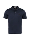 Alexander Mcqueen Short-sleeved Cotton Polo Shirt In Blue