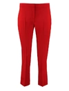 Alexander Mcqueen High-waisted Cropped Trousers In Red