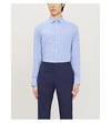 Canali Regular Fit Print Dress Shirt In Blue